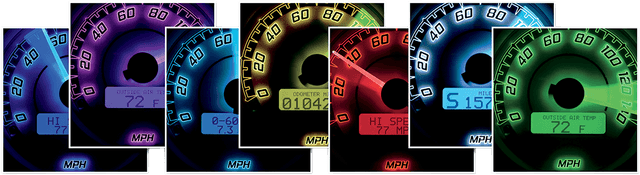 DAKOTA DIGITAL 2212-0436 MVX-8K Series Analog/Digital 6-Gauge Kit - Chrome Bezel - Black Face with Gray Background — image 2 of 3