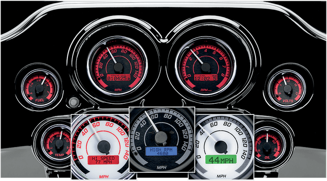 DAKOTA DIGITAL 2212-0437 MVX-8K Series Analog/Digital 6-Gauge Kit - Black Bezel - Black Face with Gray Background — image 4 of 4