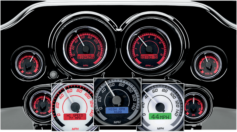 DAKOTA DIGITAL 2212-0437 MVX-8K Series Analog/Digital 6-Gauge Kit - Black Bezel - Black Face with Gray Background — image 4 of 4