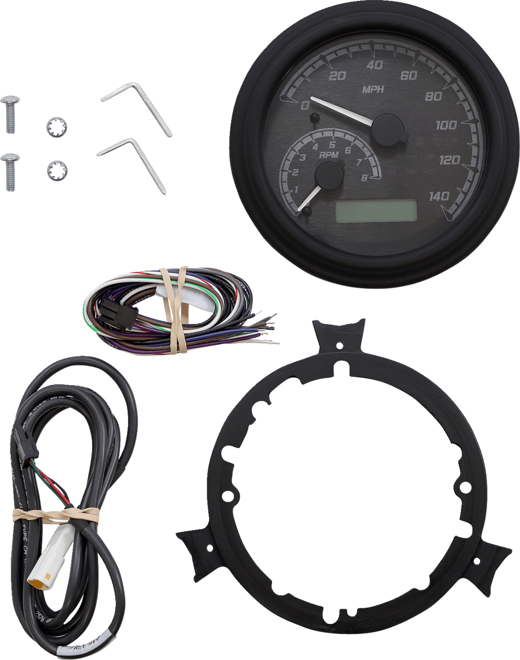 DAKOTA DIGITAL 2212-0506 MVX Series Fatbob Analog/Digital Gauge System - Black/Gray/Black