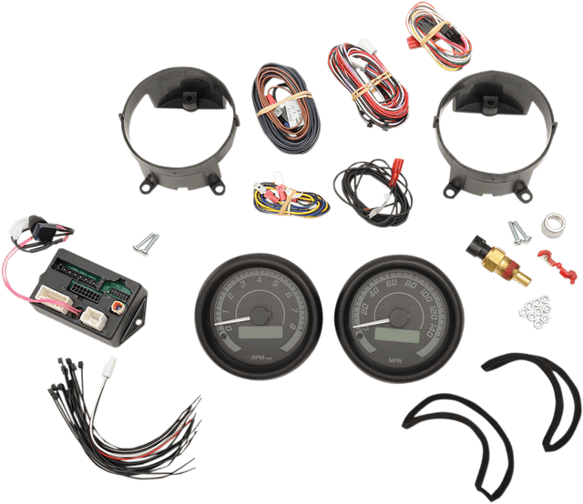 DAKOTA DIGITAL 2212-0573 MVX-8K Series Analog/Digital 2-Gauge Kit - Black Bezel - Black Face with Gray Background — image 1 of 5