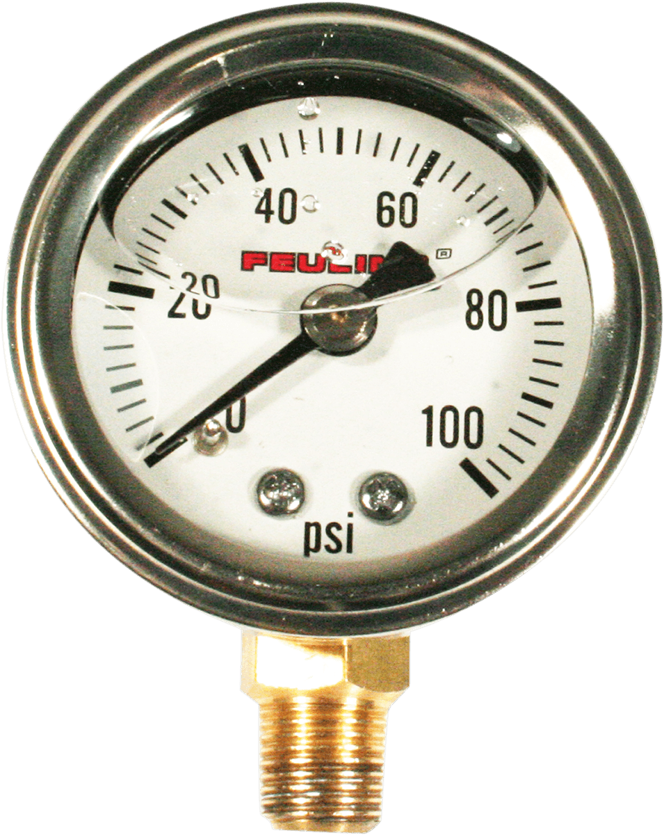 FEULING OIL PUMP CORP. 2212-0608 Liquid Filled Oil Pressure Gauge - 1.5" Dial - 1/8" NPT Bottom Port - White Face