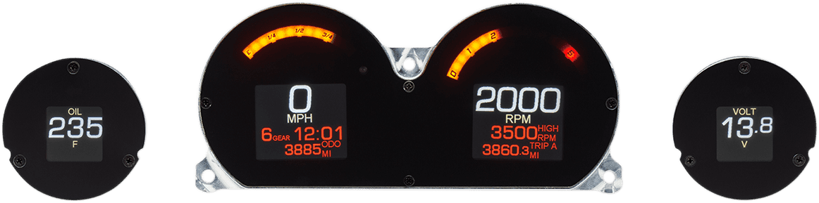 DAKOTA DIGITAL 2212-0744 MLX 4-Gauge Instrument Kit - Black Bezel