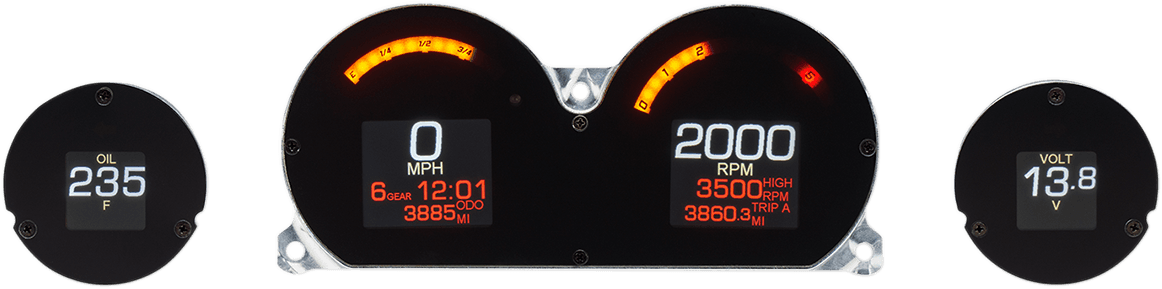 DAKOTA DIGITAL 2212-0744 MLX 4-Gauge Instrument Kit - Black Bezel