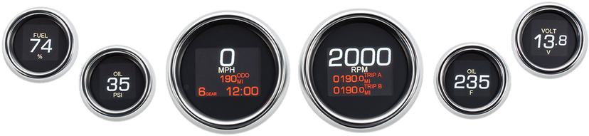 DAKOTA DIGITAL 2212-0747 MLX 6-Gauge Instrument Kit - Chrome Bezel - Touring '99-'03 — image 1 of 3