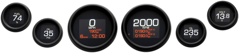 DAKOTA DIGITAL 2212-0748 MLX 6-Gauge Instrument Kit - Black Bezel - Touring - '99-'03 — image 1 of 2