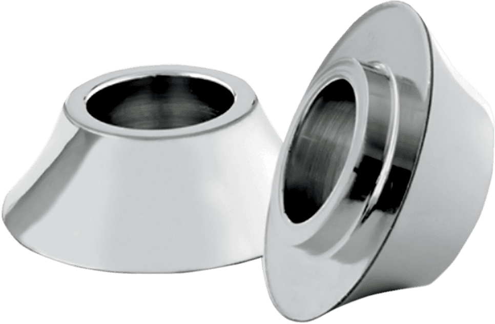 RC COMPONENTS 0222-0318 Spacers - Front/Axle - Tapered - Chrome - Pair - '08-'23 Touring/Trike