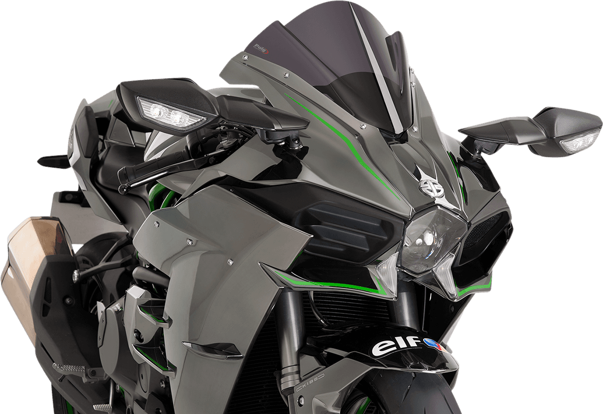 PUIG HI-TECH PARTS 2301-2339 Race Windscreen - 13" - Dark Smoke - Ninja