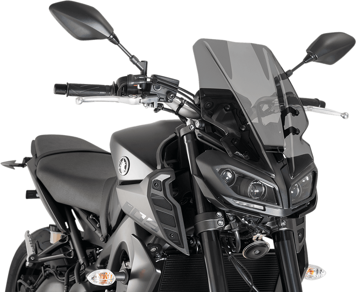 PUIG HI-TECH PARTS 2301-2571 New Generation Windscreen - 16-1/2" - Dark Smoke - MT09