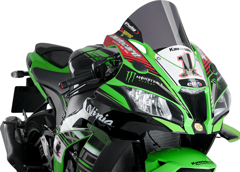PUIG HI-TECH PARTS 2301-2814 Race Windscreen - 14-1/4" - Dark Smoke - Kawasaki