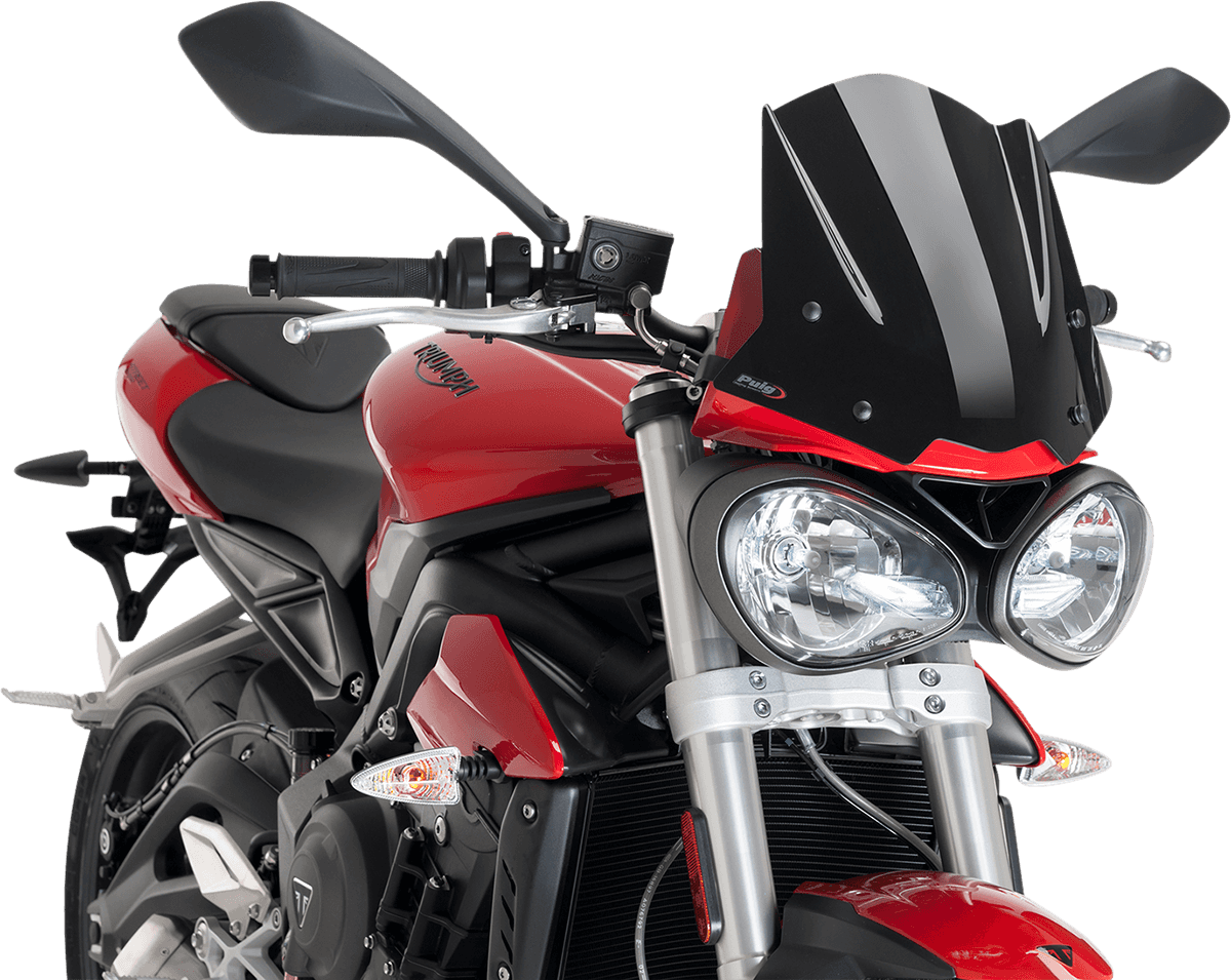 PUIG HI-TECH PARTS 2301-2828 New Generation Windscreen - 12-1/4" - Black - Street Triple 765