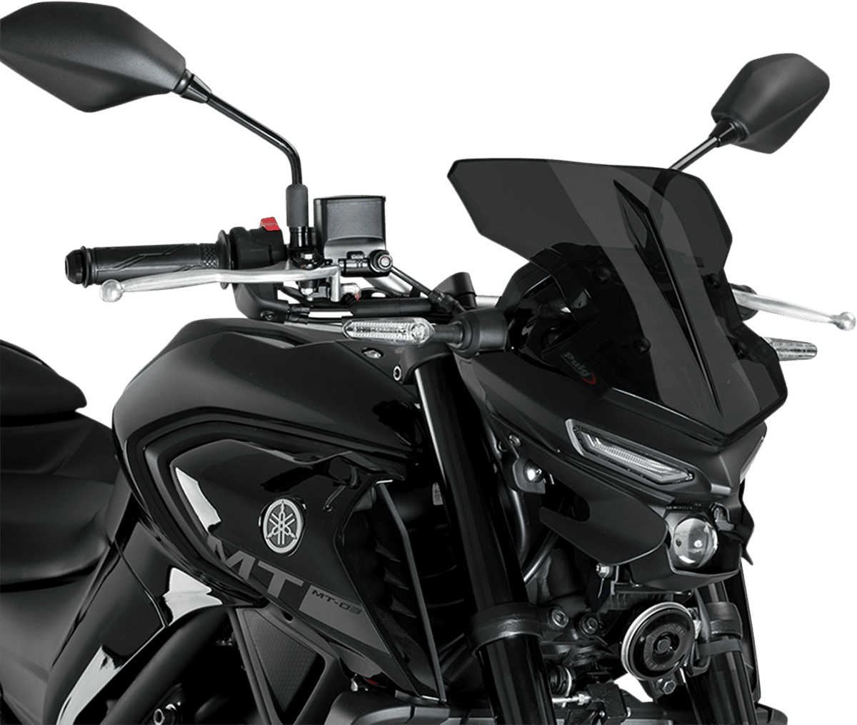 PUIG HI-TECH PARTS 2301-3000 New Generation Windscreen - 11-3/4" - Dark Smoke - MT-03