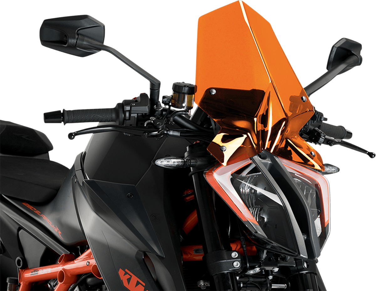 PUIG HI-TECH PARTS 2301-3034 New Generation Windscreen - 16-1/4" - Orange - 1290 Super Duke R