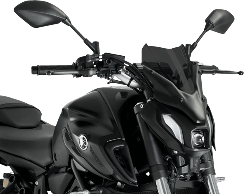 PUIG HI-TECH PARTS 2301-3049 New Generation Windscreen - 12-1/2" - Dark Smoke - MT-07