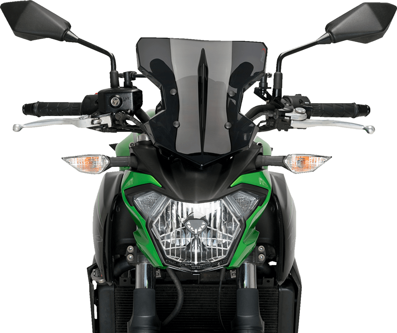 PUIG HI-TECH PARTS 2301-3125 Flanker Windshield - 12-3/4" - Dark Smoke - Kawasaki