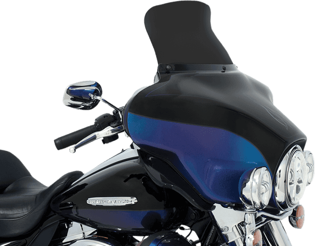 MEMPHIS SHADES 2310-0666 Spoiler Windshield - 9" - Dark Black Smoke - '96-'13 FLH