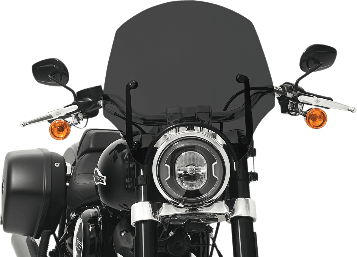 MEMPHIS SHADES 2311-0077 El Paso Windshield - 15" - 9" Headlight Cutout - Dark Black Smoke