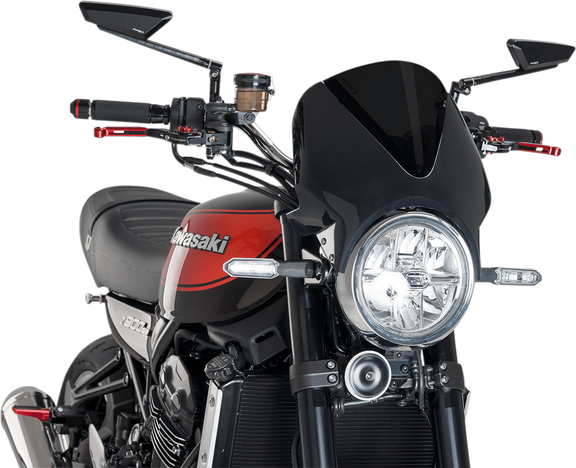 PUIG HI-TECH PARTS 2313-0257 Windscreen - Black/Dark Smoke