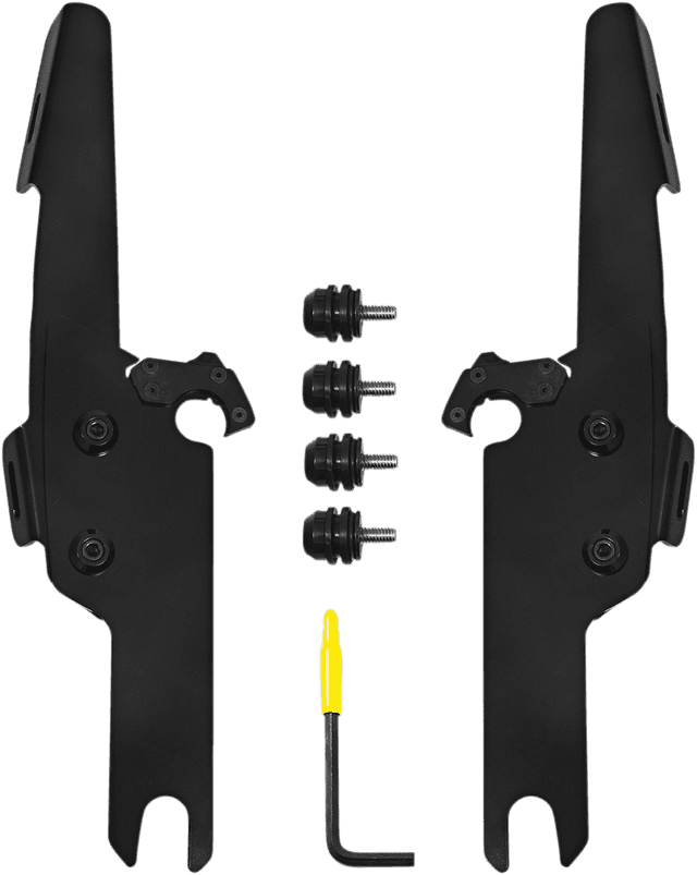 MEMPHIS SHADES 2320-0245 Batwing Fats/Slim Mounting Kit - Black - FLHRS/XS