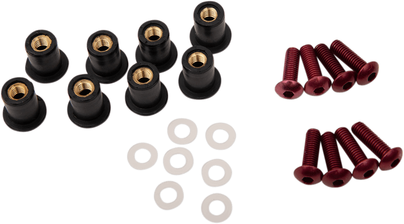 PUIG HI-TECH PARTS 2321-0410 Windscreen Screw Kit - Red