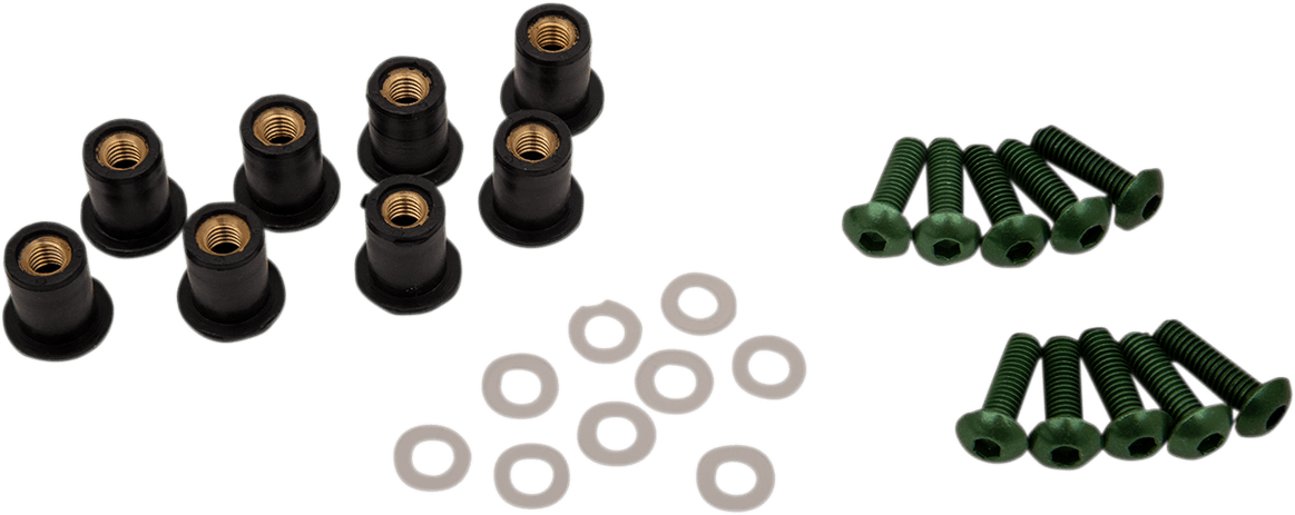 PUIG HI-TECH PARTS 2321-0415 Windscreen Screw Kit - Green