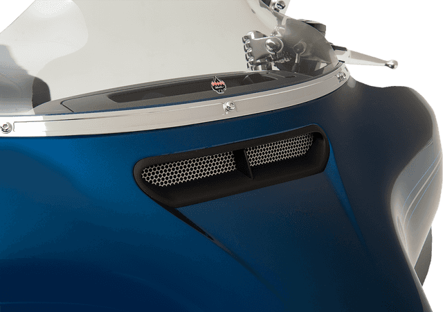 KLOCK WERKS 2330-0121 Fairing Vent Screen - Round - Chrome - FLHT/FLHX — image 2 of 4