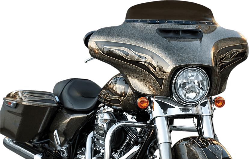 MEMPHIS SHADES 2350-0368 Windshield Trim - Black - Holes - '96-'13 FLH — image 2 of 2