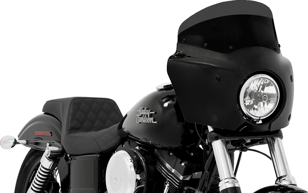 MEMPHIS SHADES 2350-0443 Road Warrior Windshield - Dark Black Smoke - 7"