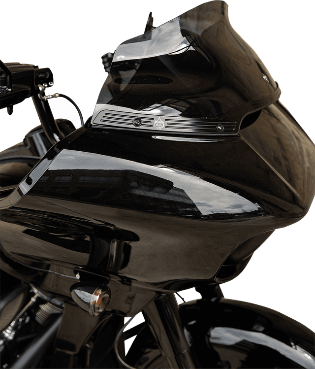 KLOCK WERKS 2350-0509 Flare® Windshield Trim - Logo - Black w/ Contrast Logo - '15-'25 FLTR — image 3 of 3