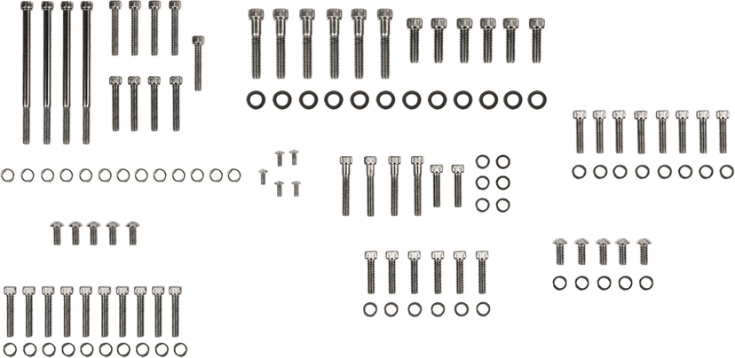 DRAG SPECIALTIES 2401-0562 Bolt Kit - Complete Motor - Knurled/Socket-Head - Black/Chrome - '07-'17 Softail/Dyna