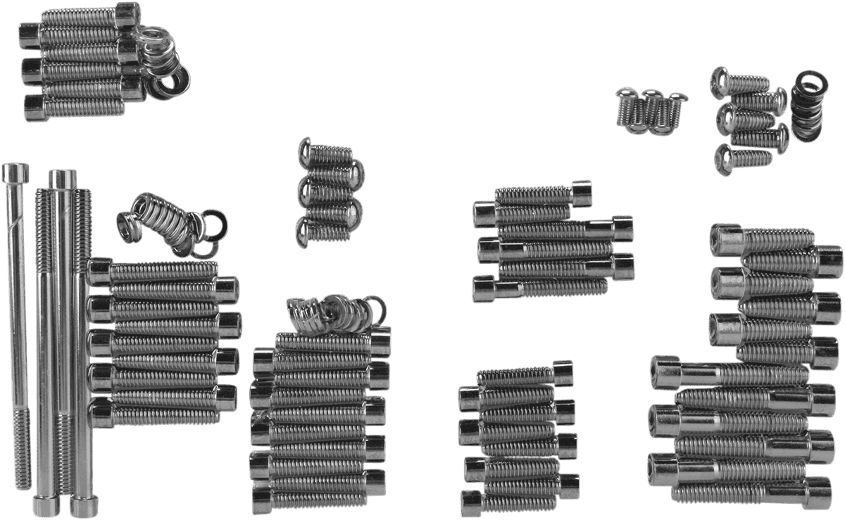 DRAG SPECIALTIES 2401-0563 Bolt Kit - Complete Motor - Smooth/Socket-Head - Black/Chrome - '07-'17 Softail/Dyna