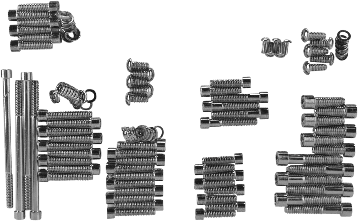 DRAG SPECIALTIES 2401-0563 Bolt Kit - Complete Motor - Smooth/Socket-Head - Black/Chrome - '07-'17 Softail/Dyna