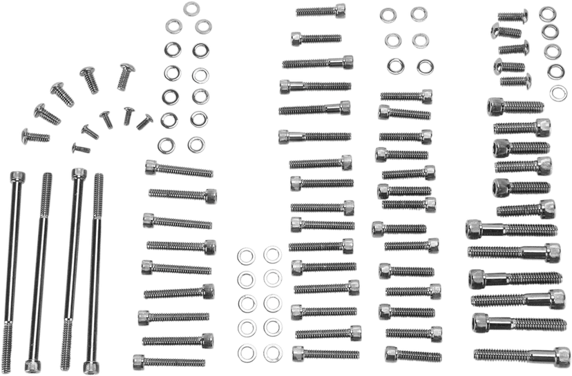 DRAG SPECIALTIES 2401-0563 Bolt Kit - Complete Motor - Smooth/Socket-Head - Black/Chrome - '07-'17 Softail/Dyna — image 2 of 2