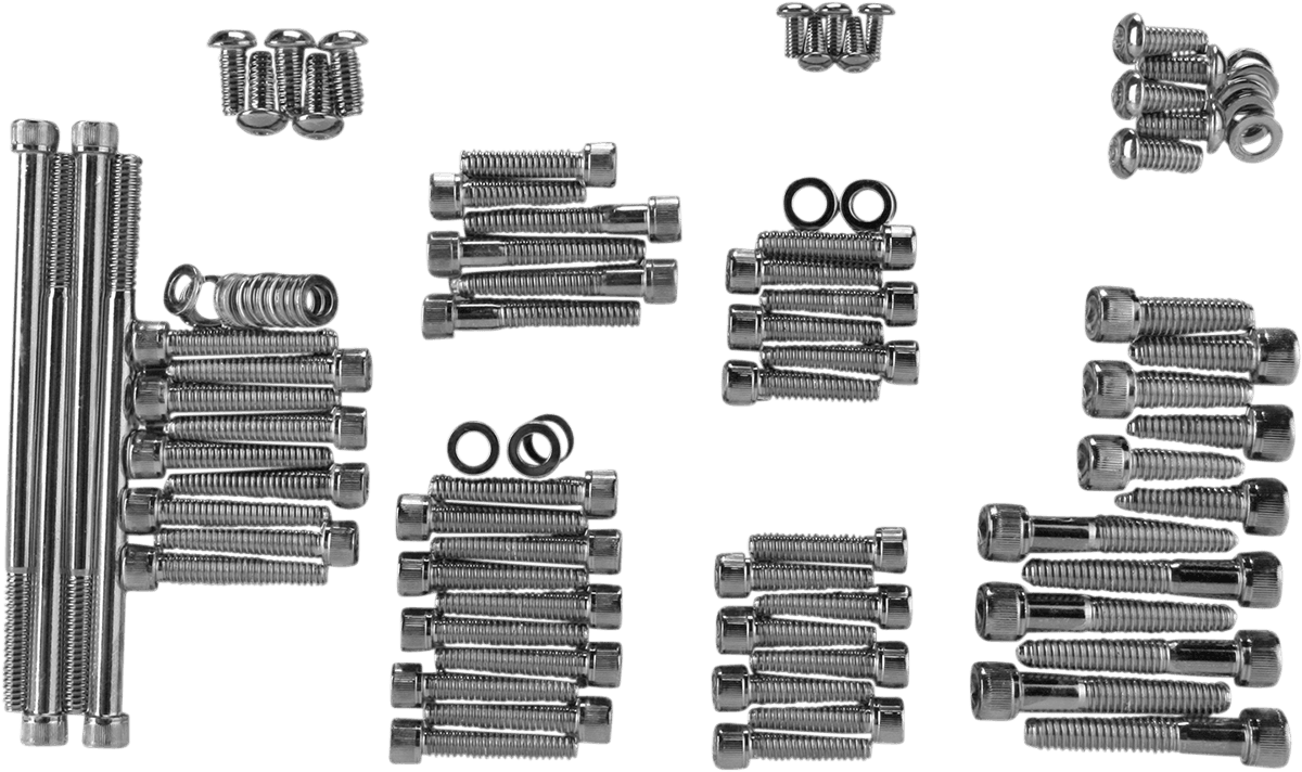 DRAG SPECIALTIES 2401-0564 Bolt Kit - Complete Motor - Knurled/Socket-Head - Black/Chrome - '07-'16 Touring