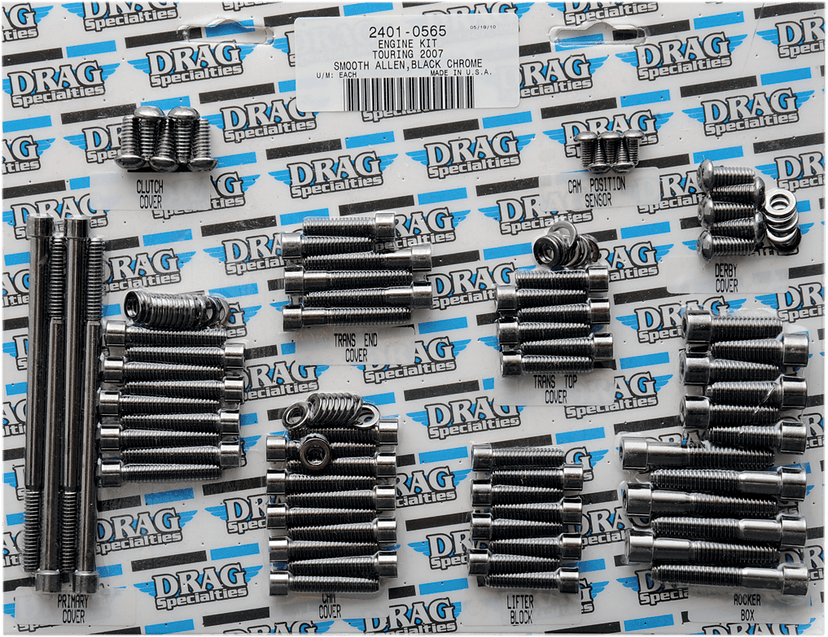 DRAG SPECIALTIES 2401-0565 Bolt Kit - Complete Motor - Smooth/Socket-Head - Black/Chrome - '07-'16 Touring — image 2 of 2