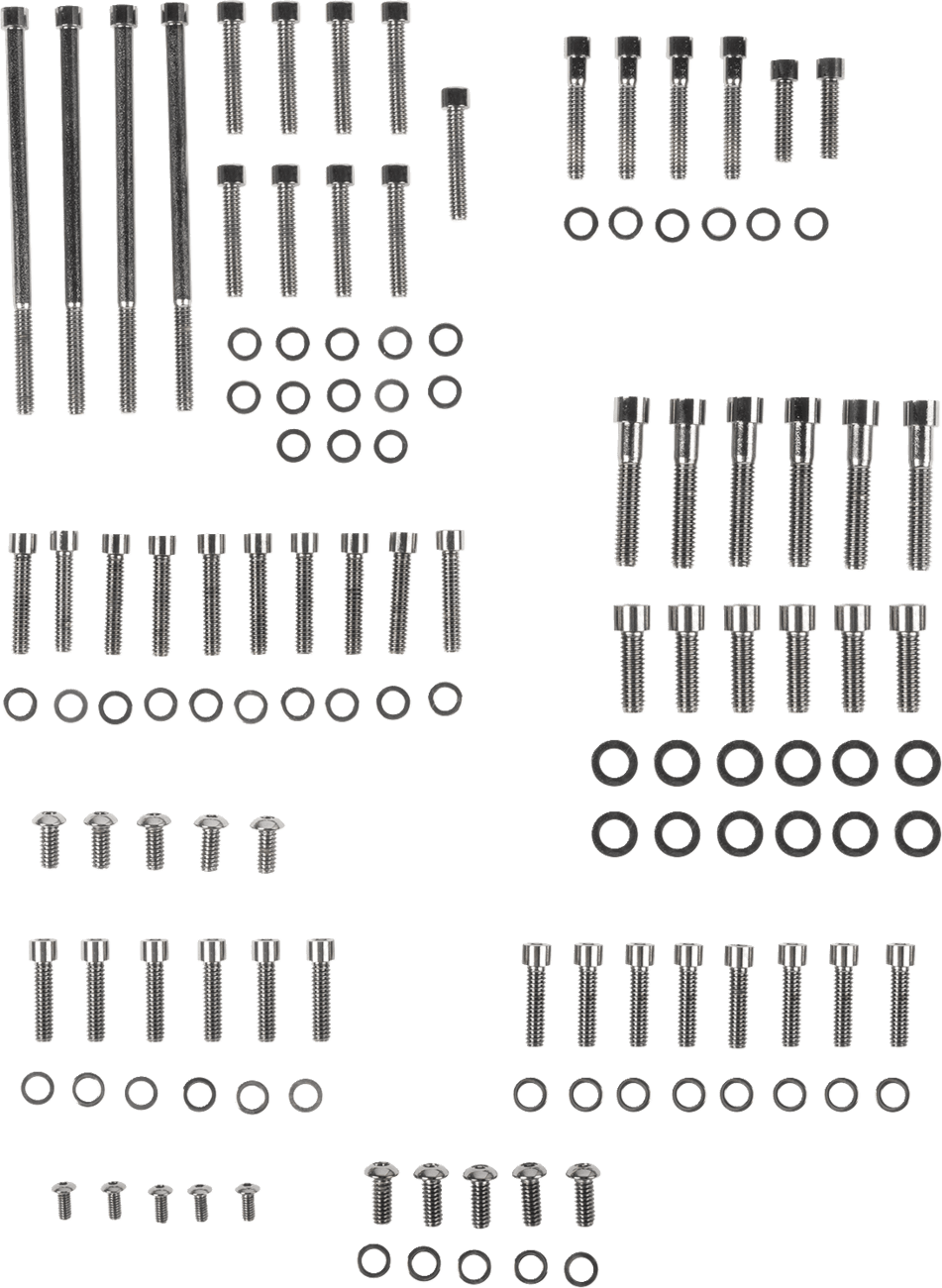 DRAG SPECIALTIES 2401-0565 Bolt Kit - Complete Motor - Smooth/Socket-Head - Black/Chrome - '07-'16 Touring