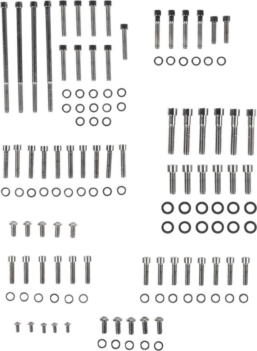 DRAG SPECIALTIES 2401-0565 Bolt Kit - Complete Motor - Smooth/Socket-Head - Black/Chrome - '07-'16 Touring — image 1 of 2
