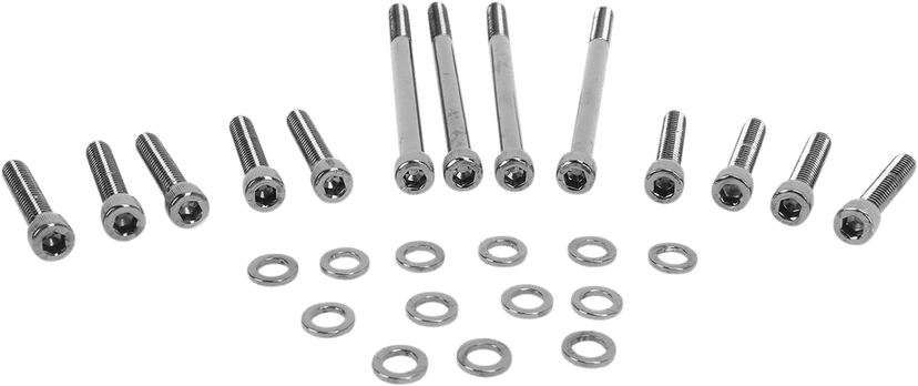 DRAG SPECIALTIES 2401-0568 Bolt Kit - Primary Cover - Knurled - Black/Chrome - '07-'17 Softail/Dyna — image 1 of 2