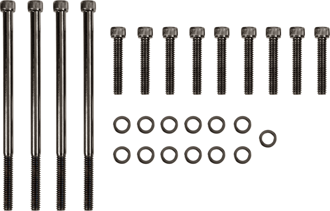 DRAG SPECIALTIES 2401-0570 Bolt Kit - Primary Cover - Knurled - Black/Chrome - '07-'16 Touring