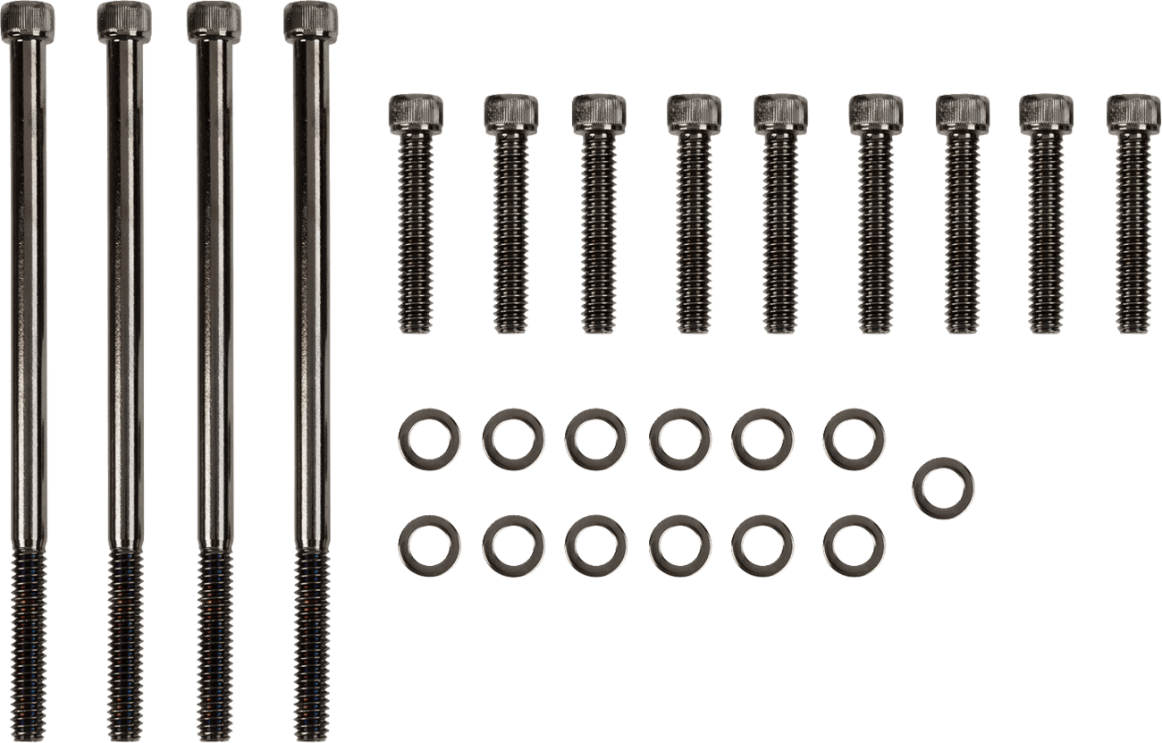 DRAG SPECIALTIES 2401-0570 Bolt Kit - Primary Cover - Knurled - Black/Chrome - '07-'16 Touring