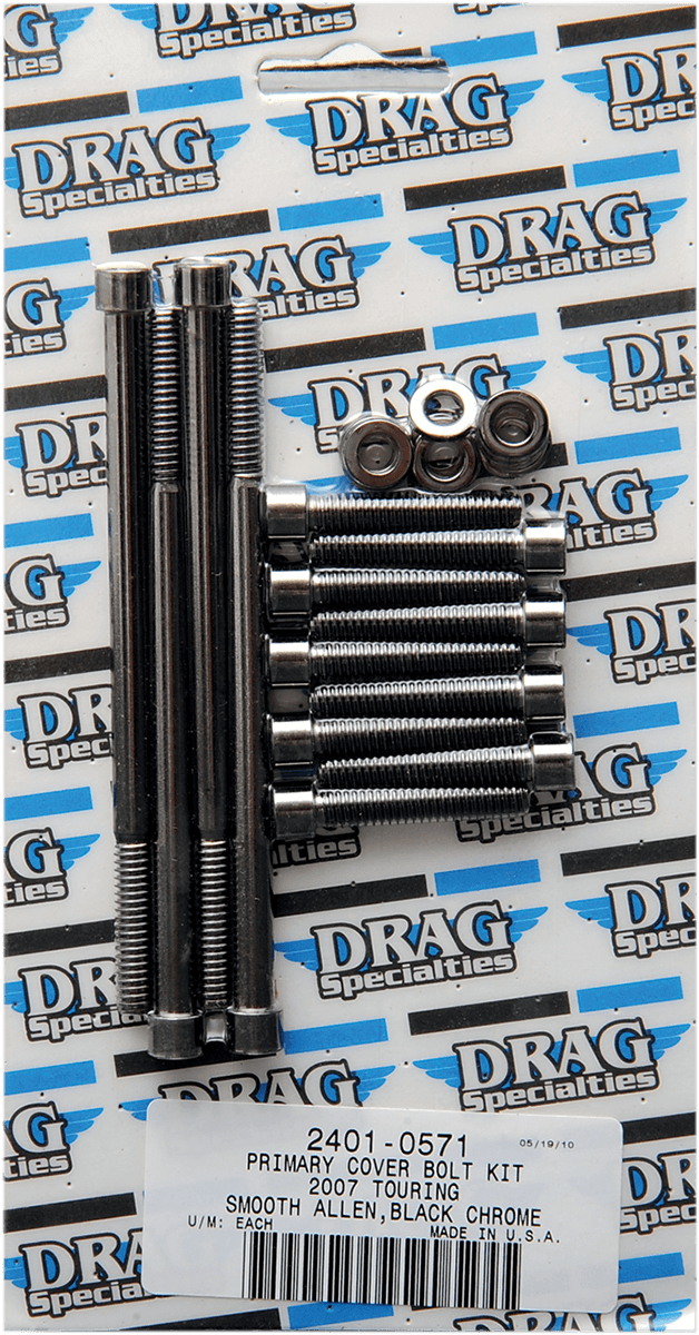 DRAG SPECIALTIES 2401-0571 Bolt Kit - Primary Cover - Smooth - Black/Chrome - '07-'16 Touring — image 2 of 2