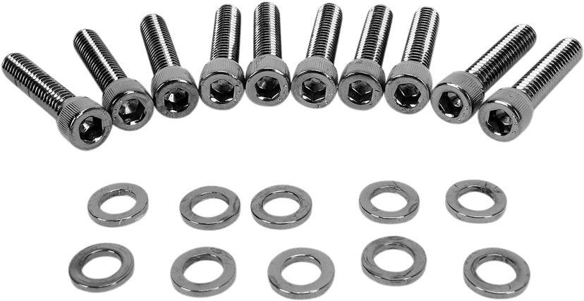DRAG SPECIALTIES 2401-0572 Bolt Kit - Cam Cover - Knurled - Black/Chrome - '99-'17 Twin Cam — image 1 of 2