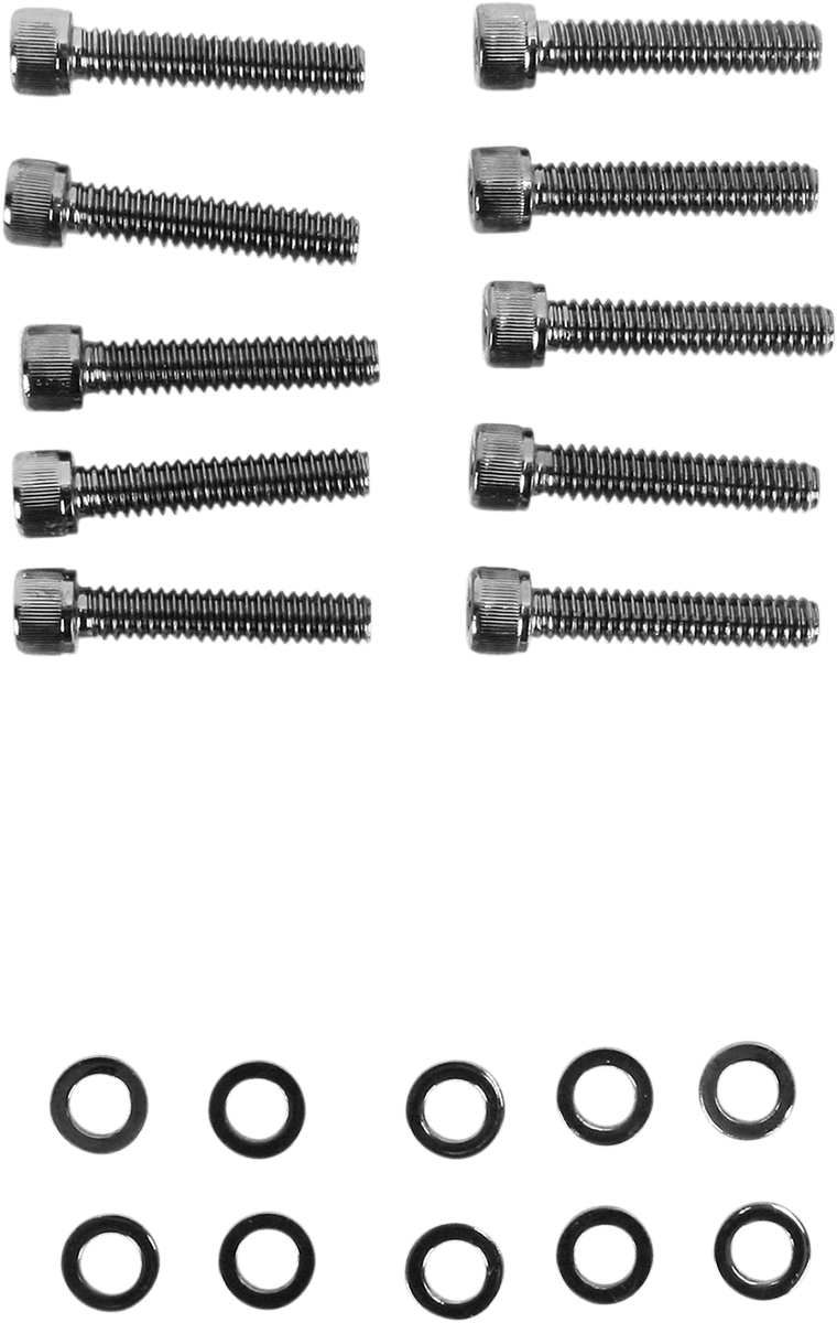 DRAG SPECIALTIES 2401-0572 Bolt Kit - Cam Cover - Knurled - Black/Chrome - '99-'17 Twin Cam — image 2 of 2