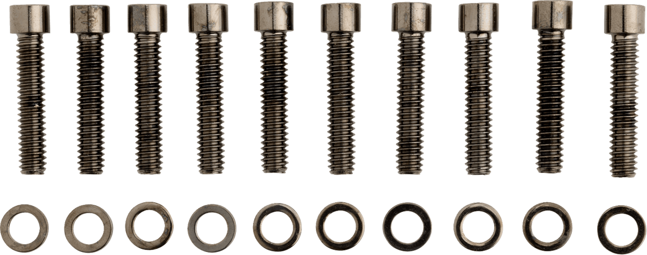 DRAG SPECIALTIES 2401-0573 Bolt Kit - Cam Cover - Smooth - Black/Chrome - '99-'17 Twin Cam