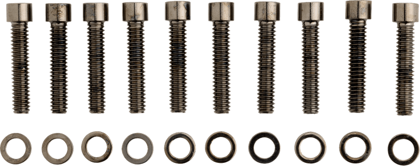 DRAG SPECIALTIES 2401-0573 Bolt Kit - Cam Cover - Smooth - Black/Chrome - '99-'17 Twin Cam — image 1 of 2