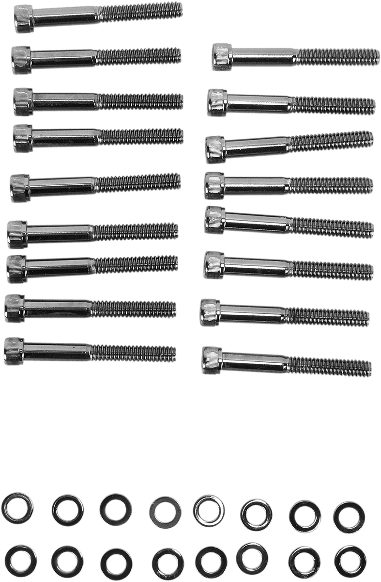 DRAG SPECIALTIES 2401-0574 Bolt Kit - Primary Cover - Knurled - Black/Chrome - '04-'21 Sportster — image 2 of 2