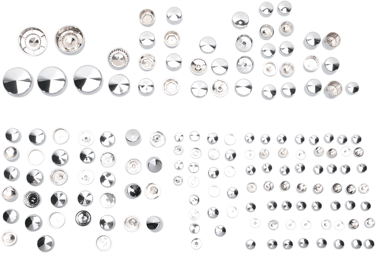 DRAG SPECIALTIES 2401-0689 Bolt Cover Kit - Deluxe/Engine - Chrome - Dyna