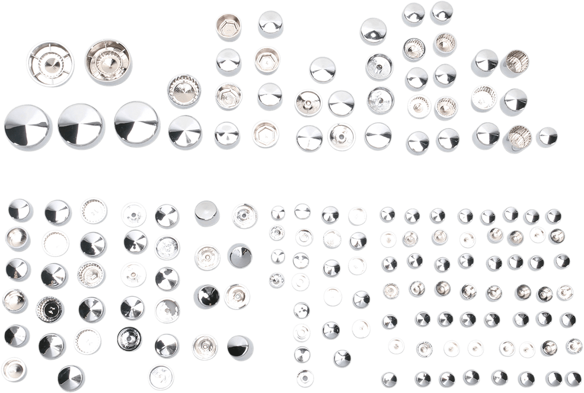 DRAG SPECIALTIES 2401-0689 Bolt Cover Kit - Deluxe/Engine - Chrome - Dyna