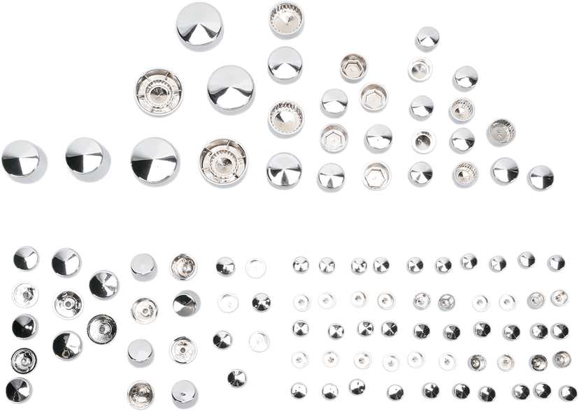 DRAG SPECIALTIES 2401-0690 Bolt Cover Kit - Deluxe/Engine - Chrome - FXCW/FXCWC Rocker