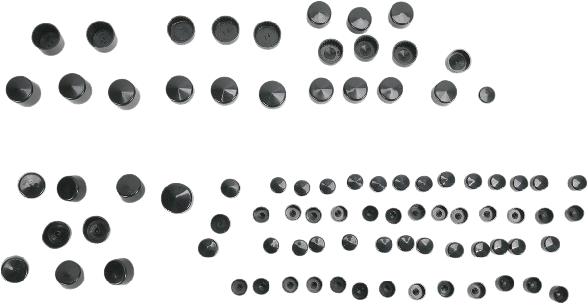 DRAG SPECIALTIES 2401-0707 Bolt Cover Kit - Standard/Engine - Black - '99-'05 Dyna